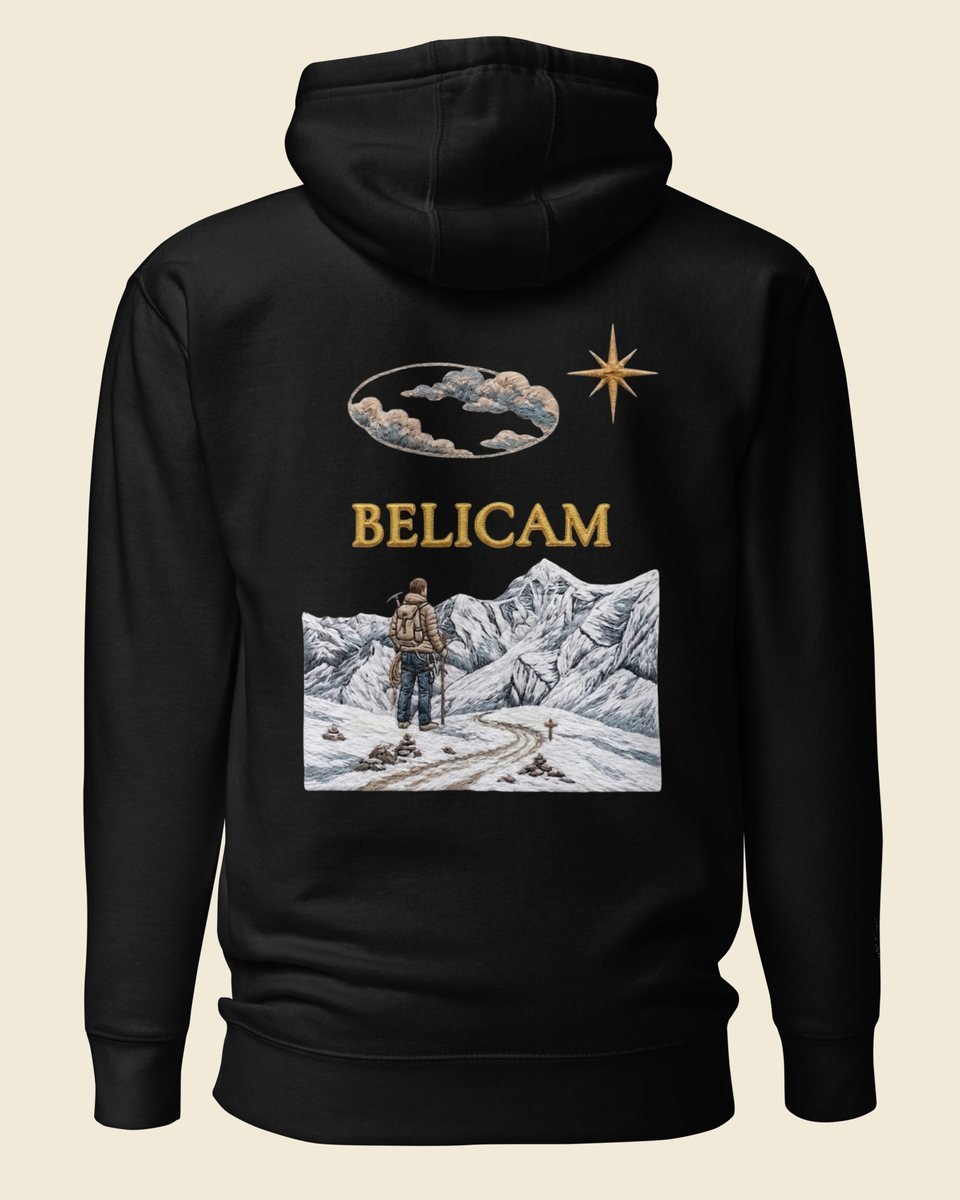 Sweat à capuche BELICAM L'Alpiniste — Noir, visuel dos