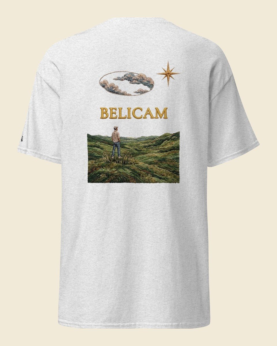 T-shirt BELICAM Le Marcheur — Gris chiné, visuel dos
