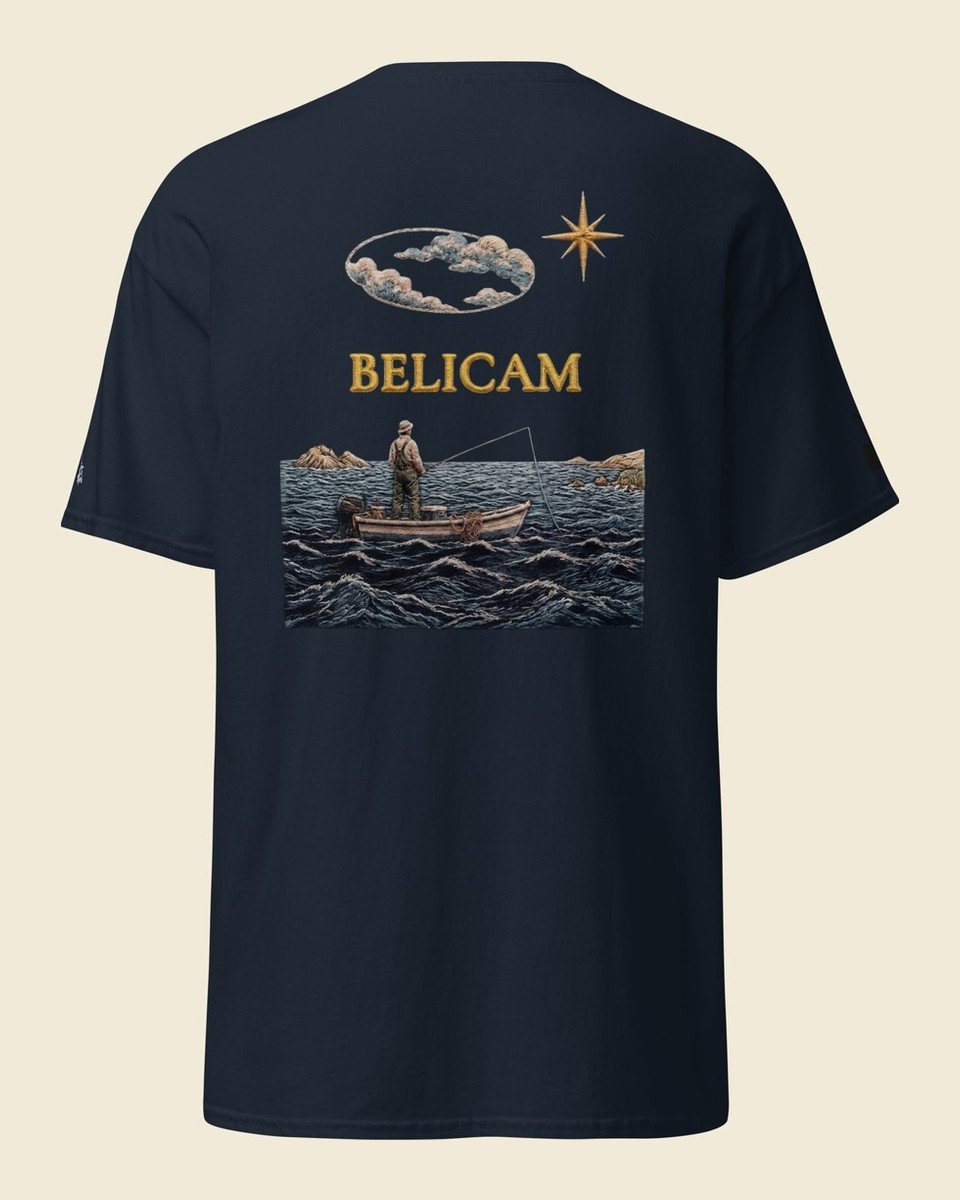 T-shirt BELICAM Le Pêcheur — Bleu marine, visuel dos
