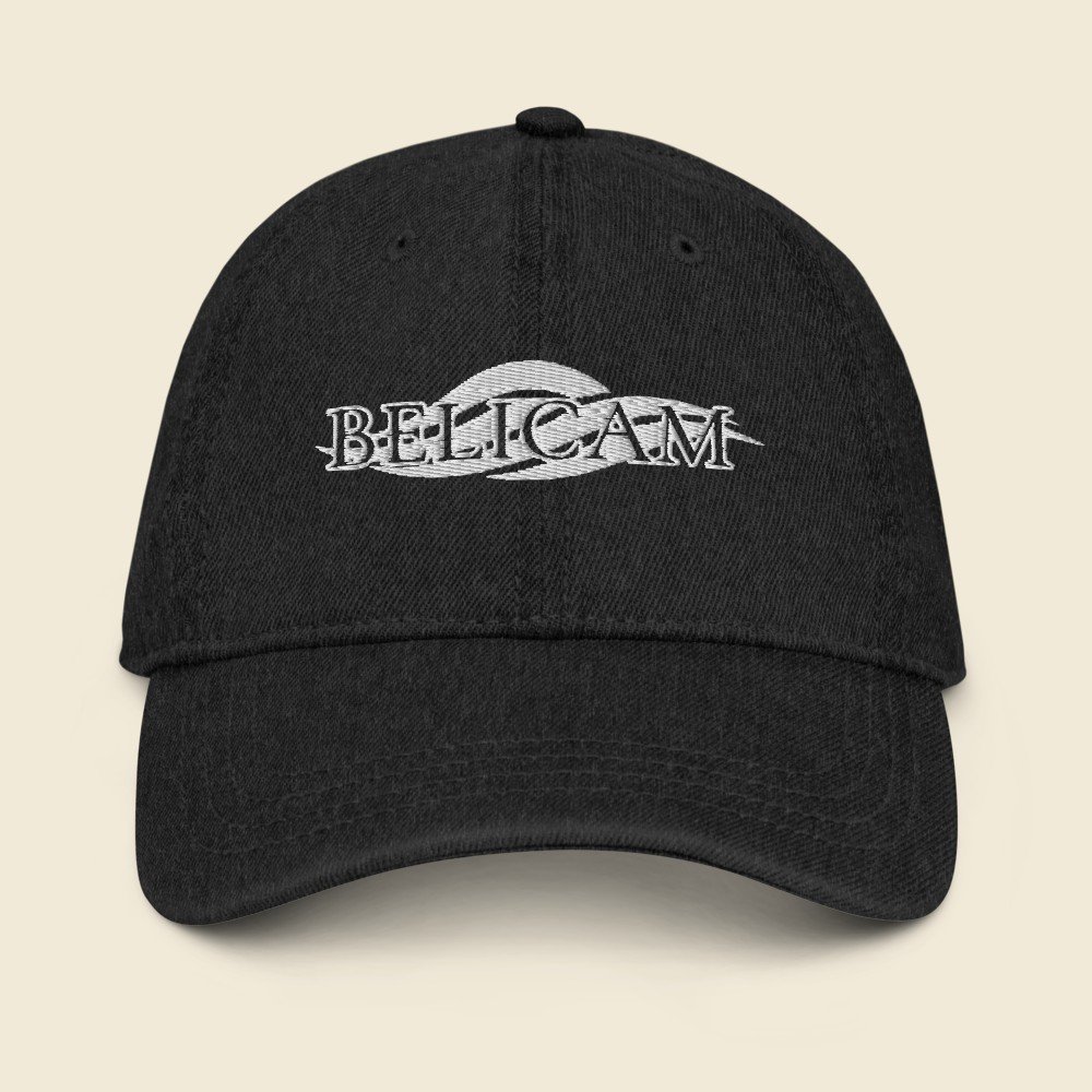 Casquette Vague Denim — Noir, broderie pictogramme